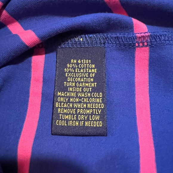 Ralph Lauren Royal Blue Sleeveless Polo Top w/Pink Stripes & Lime Green Accents - Picture 14 of 15